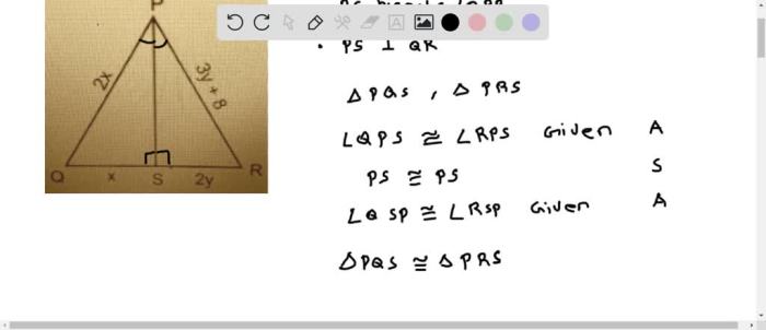 Q bisects pr pq 3y and pr 42