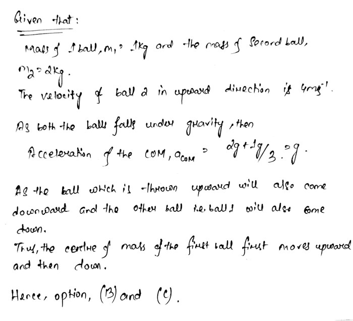 Ball a of mass 5.0 kilograms