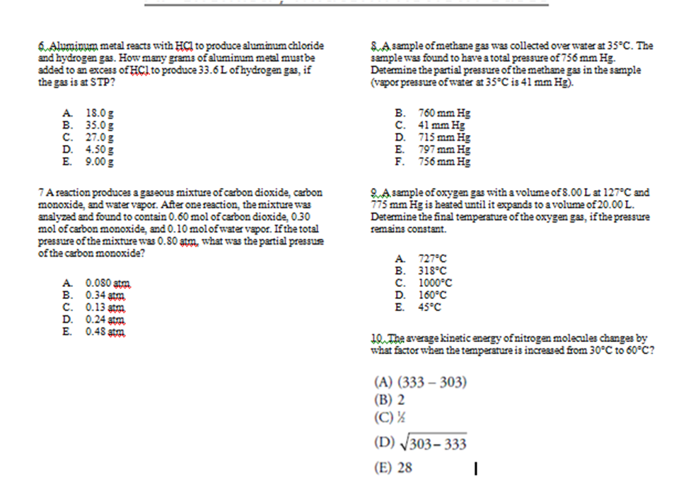 Ap chemistry multiple choice 2017 pdf