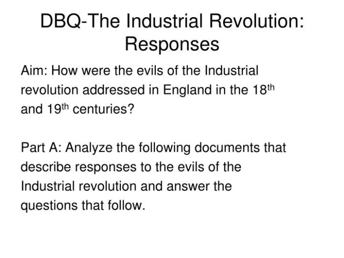 Dbq on the industrial revolution