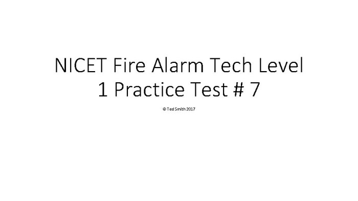 Nicet level 1 fire alarm practice test